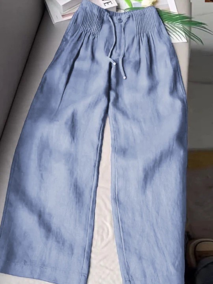 Camm | Wide-leg Pants in Cotton and Linen Blend