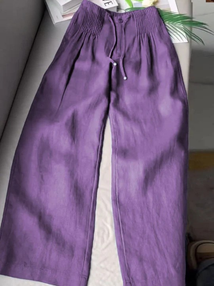 Camm | Wide-leg Pants in Cotton and Linen Blend