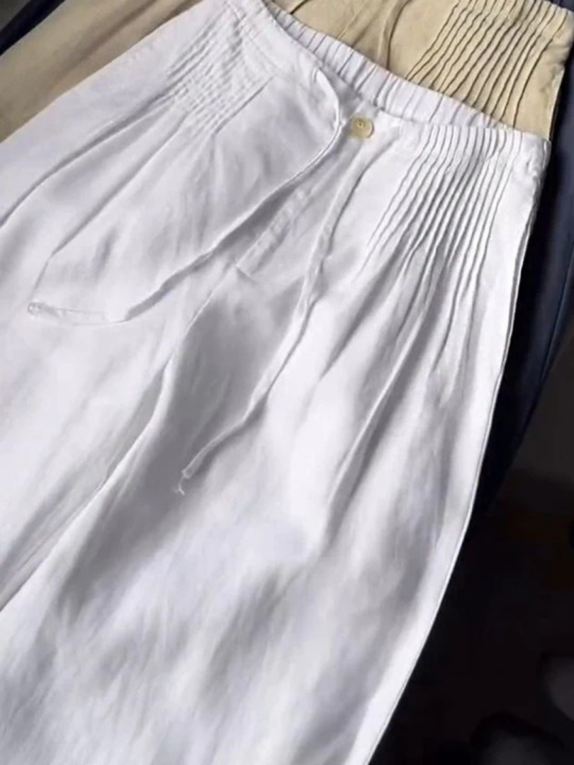 Camm | Wide-leg Pants in Cotton and Linen Blend