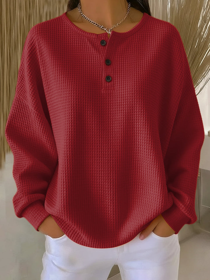 Elizabeth | Cozy Waffle Knit Henley