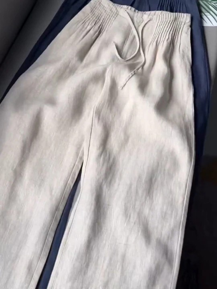 Camm | Wide-leg Pants in Cotton and Linen Blend