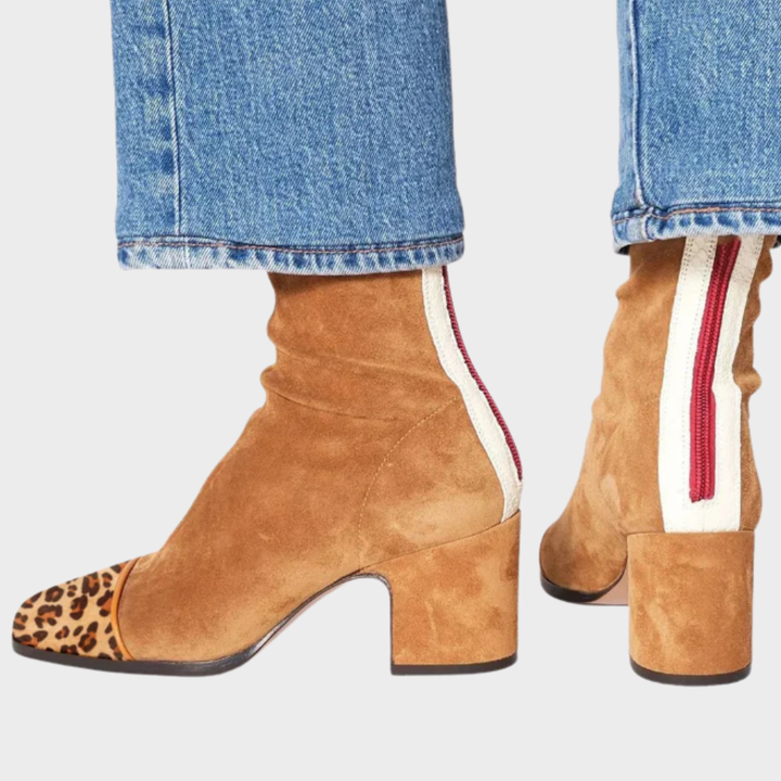 Isabell™ | Printed Mid-Heel Ankle Boots
