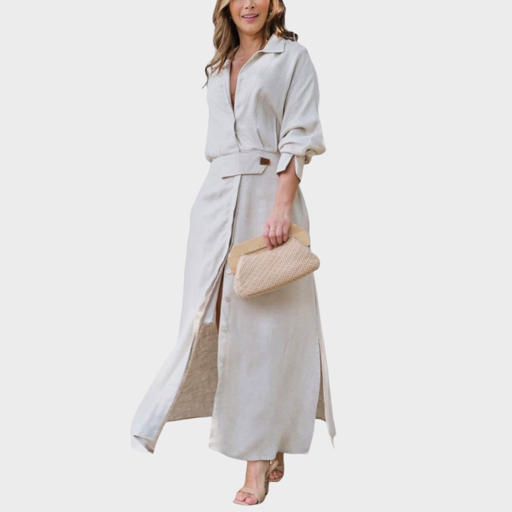 Jeanette™ | Elegant Maxi Dress with V-Neck