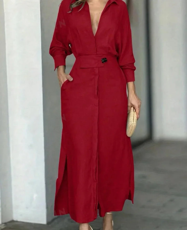 Jeanette™ | Elegant Maxi Dress with V-Neck