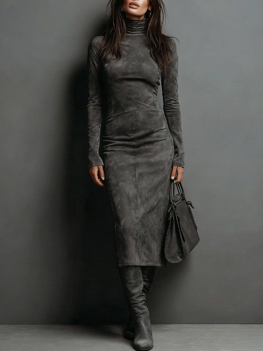 Kiana | Suede Midi Dress