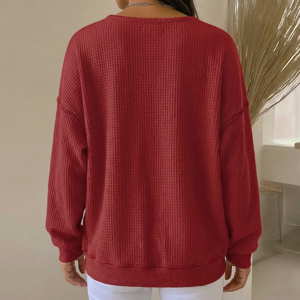 Elizabeth | Cozy Waffle Knit Henley