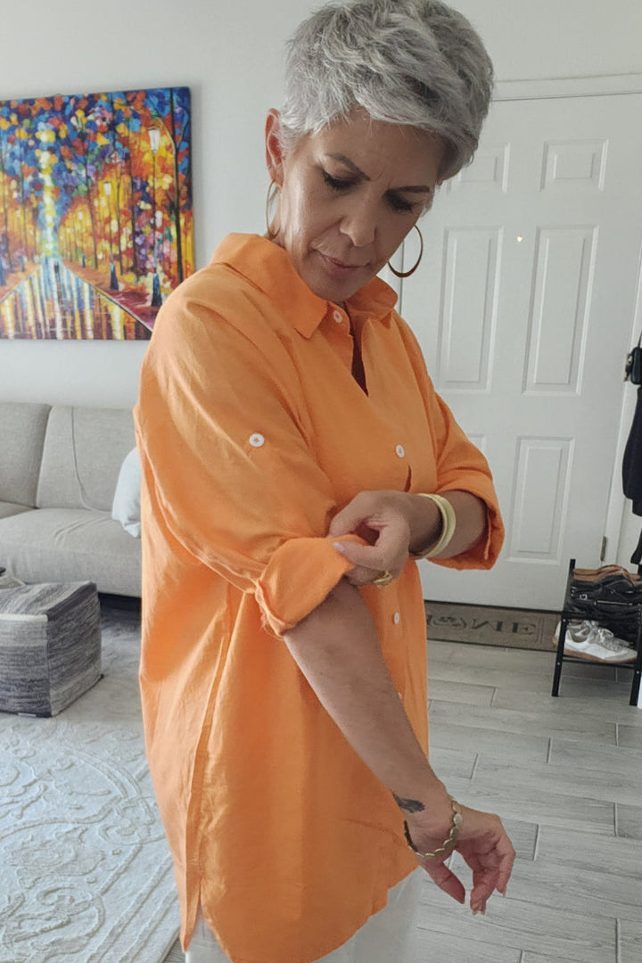 Oversized 100% Cotton Linen Shirt