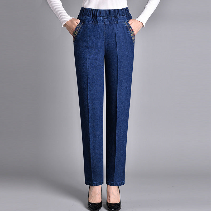 Chloe | Jeans with side pockets and elastic waist