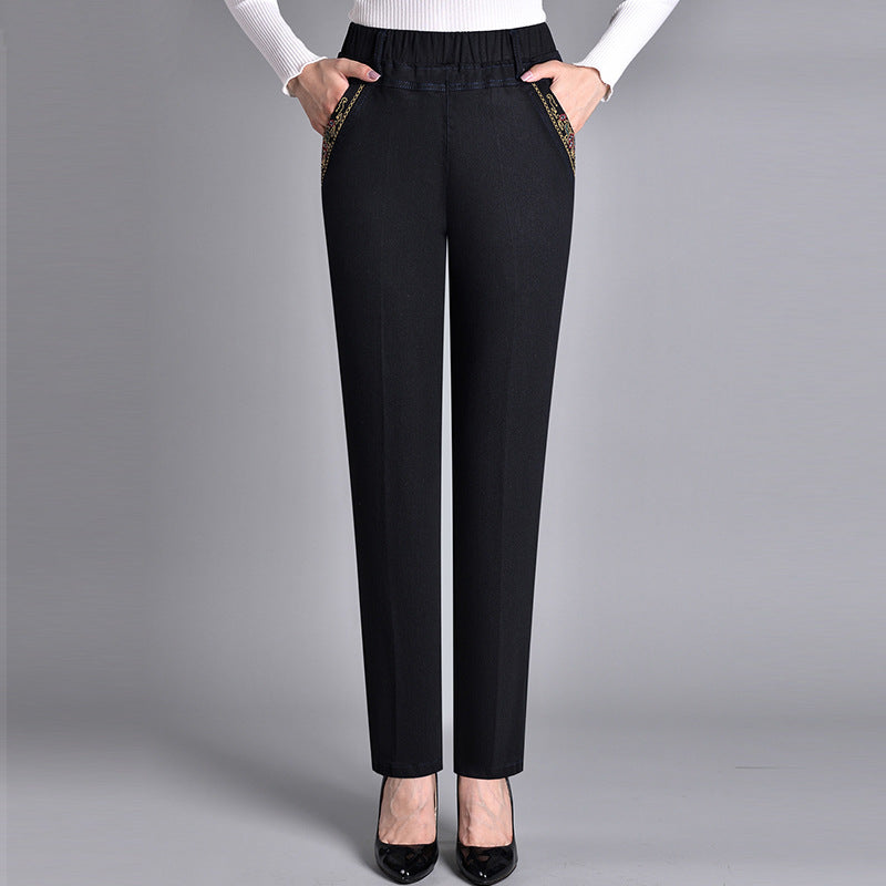 Chloe | Jeans with side pockets and elastic waist